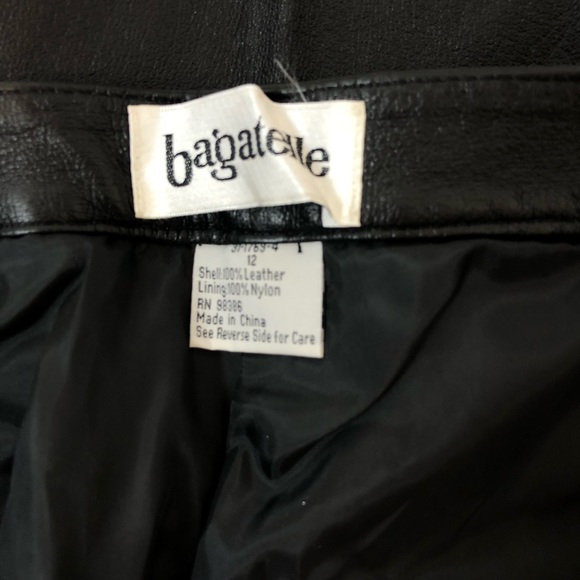 BAGATELLE Vintage Genuine Soft Leather High Waist Straight Leg Pants - Picture 6 of 14